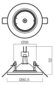 Redo 70309 - Lampada da incasso MT 1xGU5,3/50W/12V cromo opaco