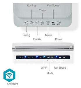 Nedis COOL116CWTW - Condizionatore 65W/230V Wi-Fi Tuya bianco + telecomando