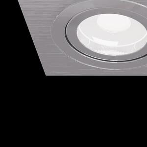 Maytoni Faretti da incasso con 2 lampade orientabili e struttura in metallo verniciato Atom Alluminio Bianco GU10 50W 2 Lampadine
