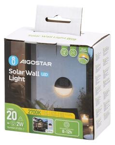 Aigostar - Applique a LED solare LED/2W/1,2V nero 2700K IP44