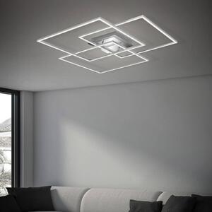 Briloner Plafoniera LED Frame CCT, cromo-alluminio, 70x70cm