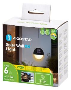 Aigostar - Applique a LED solare LED/1W/1,2V nero 2700K IP44