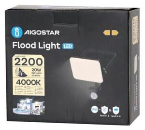 Aigostar - Riflettore LED con sensore LED/20W/230V 4000K IP65 nero