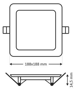 Lampada LED da incasso SQUARE LED/15W/230V 4200K 18,8x18,8 cm bianco