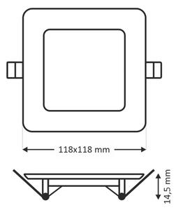 Lampada LED da incasso SQUARE LED/6W/230V 4200K 11,8x11,8 cm bianco