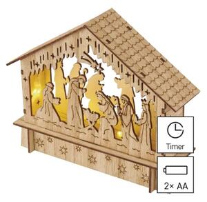 Decorazione natalizia LED 6xLED/2xAA presepe