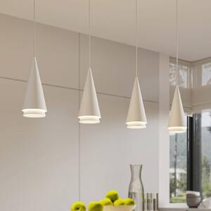 Lucande Naoh lampada a sospensione, 4 luci, bianco