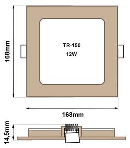 Lampada LED da incasso SQUARE LED/12W/230V 4200K 16,8x16,8 cm marrone