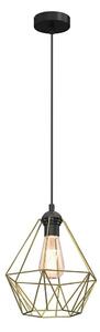 Lampadario a sospensione con filo BASKET 1xE27/60W/230V diametro 25 cm oro