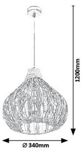 Rabalux 7604 - Lampadario a sospensione con filo ZAHARA 1xE27/40W/230V