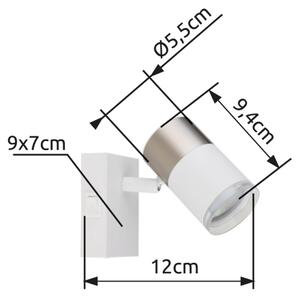 Globo 57851-1 - Faretto da parete BRISBON 1xGU10/25W/230V bianco/cromo