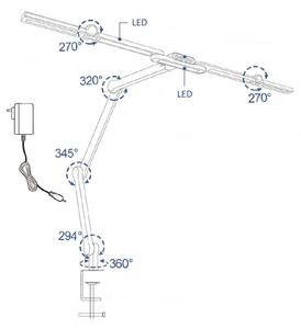 Brilagi - LED Dimmerabile flessibile lampada da tavolo VARIO LED/24W/230V 3000-6500K nero