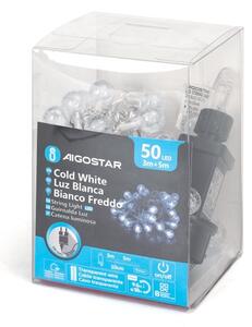 Aigostar - Catena luminosa LED per esterni 50 LED, 8 funzioni, 8 m, IP44, bianco freddo