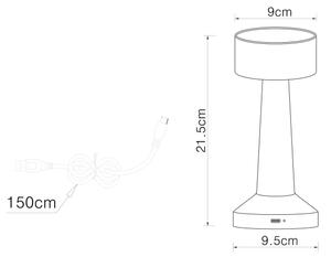 Globo 58447S - Lampada da tavolo LED dimmerabile ANGELIKA LED/1W/3,7V nera