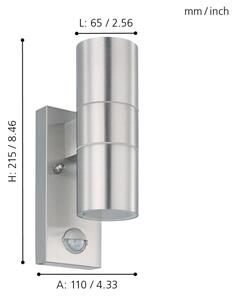 Eglo 79594- Lampada LED da esterno con sensore ARAPONGAS 2xGU10/2,8W/230V IP44 cromo