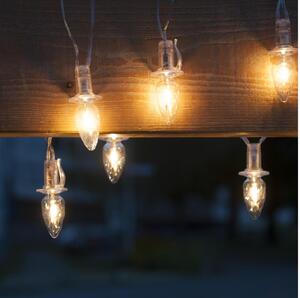 Catena LED da esterno espandibile CONE FILAMENT 20xE10 14m vetro trasparente/bianco caldo IP44