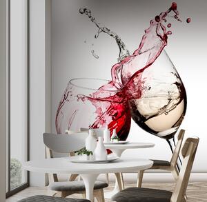 Carta da parati Vino bianco e rosso nei bicchieri, Carta da parati Cibo e bevande, u75563 : Uwalls.it