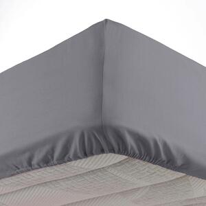 Lenzuolo elasticizzato in microfibra antracite 90x190 cm Oscar - douceur d'intérieur