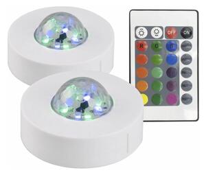 SET 2x LED RGB Lampada decorativa FESTA 3xAAA/4,5V + telecomando