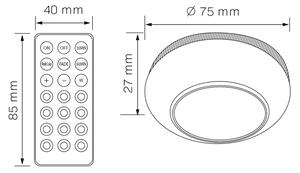 Illuminazione LED RGBW per mobili LED/0,5W/4,5V 3xAAA bianco + telecomando