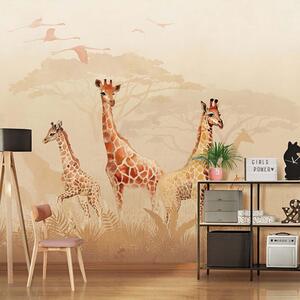 Carta da parati Giraffe nella savana, Carta da parati per Bambini, u78437 : Uwalls.it