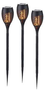 JUST LIGHT. 19106-18-3 - Set 3x LED lampade solari FACKEL LED/0,24W/1,2V nero