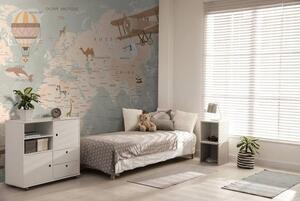 Carta da parati Mappa del mondo per bambini, aeroplani e palloncini, Carta da parati per Bambini, u79995 : Uwalls.it