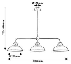 Rabalux 5309 - Lampadario su palo DRAGAN 3xE27/60W/230V