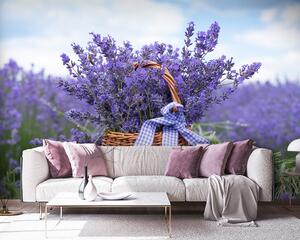 Carta da parati Cesto con lavanda, Carta da parati Floreale, u92974 : Uwalls.it