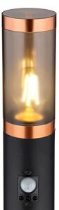 Globo 3159BCS-Lampada da esterno con sensore BOSTON 1xE27/15W/230V IP44 110cm nero/rame