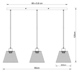 Globo 15646-3H - Lampadario a sospensione con filo BAKU 3xE27/40W/230V