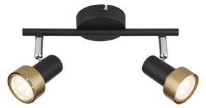 Globo 57917-2G - Faretto MASON 2xGU10/25W/230V nero/oro
