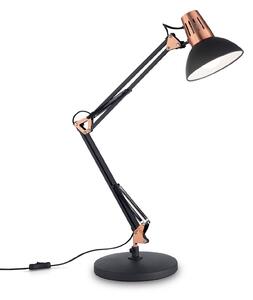 Ideallux Lampada da tavolo Wally con snodo, nero / rame