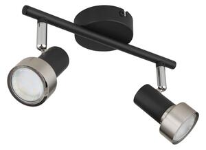 Globo 57917-2N - Faretto MASON 2xGU10/25W/230V nero/argento