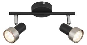 Globo 57917-2N - Faretto MASON 2xGU10/25W/230V nero/argento