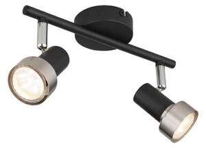 Globo 57917-2N - Faretto MASON 2xGU10/25W/230V nero/argento