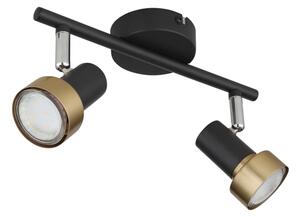 Globo 57917-2G - Faretto MASON 2xGU10/25W/230V nero/oro