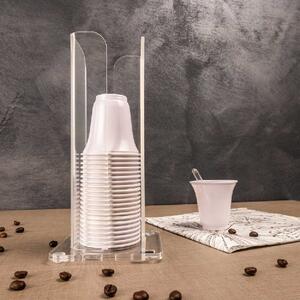 Vesta Portabicchieri da caffè verticale struttura in plexiglass dalle linee moderne Break Plexiglass Bianco