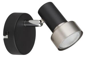 Globo 57917-1N - Faretto da parete MASON 1xGU10/25W/230V nero/argento