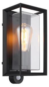 Globo 31982SS -Applique da esterno con sensore LOGANA 1xE27/60W/230V IP44 nero