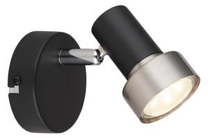 Globo 57917-1N - Faretto da parete MASON 1xGU10/25W/230V nero/argento