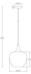 Globo 15548HK - Lampadario a sospensione con filo MAXY 1xE27/40W/230V diametro 24 cm bianco/antracite
