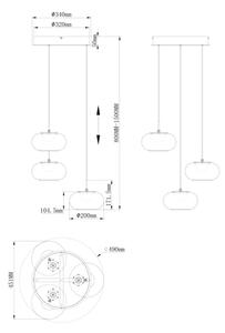 Globo 15744-3HN - Lampadario LED a sospensione con filo QUINTARA 3xLED/6W/230V