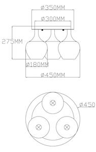 Globo 15548-3DK - Lampadario a plafone MAXY 3xE27/40W/230V antracite