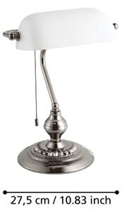 Eglo 901019 - Lampada da tavolo BANKER 1xE27/60W/230V bianco/cromo lucido