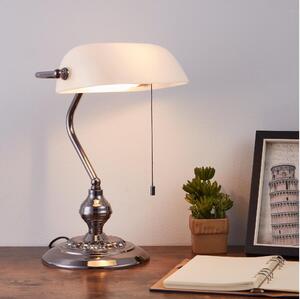 Eglo 901019 - Lampada da tavolo BANKER 1xE27/60W/230V bianco/cromo lucido