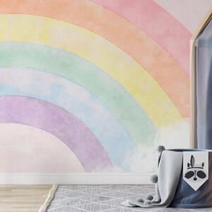 Carta da parati Nuvola e arcobaleno sullo sfondo, Carta da parati per Bambini, Carta da parati per bambini Arcobaleno, u93619 : Uwalls.it