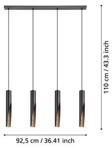 Eglo 901733 - Lampadario LED a sospensione con filo BARBOTTO 4xGU10/4,5W/230V 3000K nero/marrone