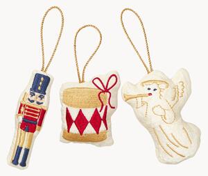 Set di 3 addobbi per Albero in cotone fatti a mano Nutcracker