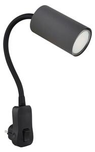 Globo 57911DPG - Faretto a parete con presa di corrente ROBBY 1xGU10/35W/230V nero